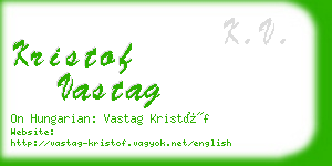 kristof vastag business card